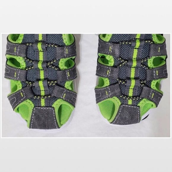 New Toddler Boys Size 9 Grey & Green Sandals - Picture 8 of 15